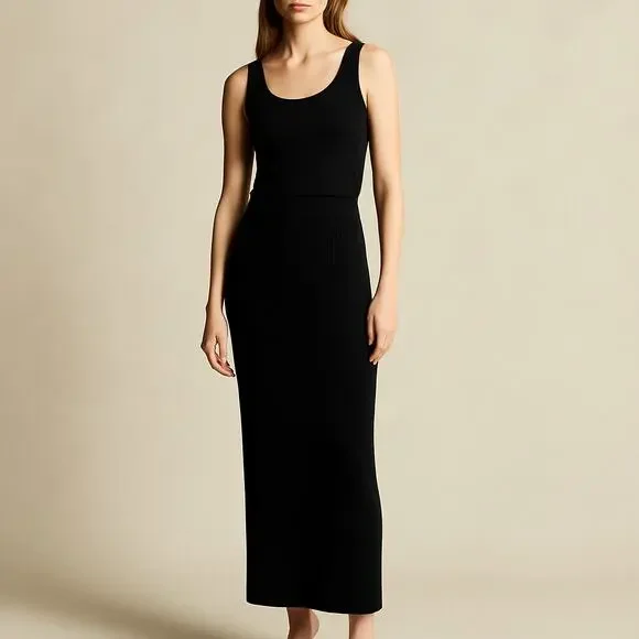 Vince Ribbed Slim Skirt – Black – Size S (Ankle Length) - Picture 3 of 6